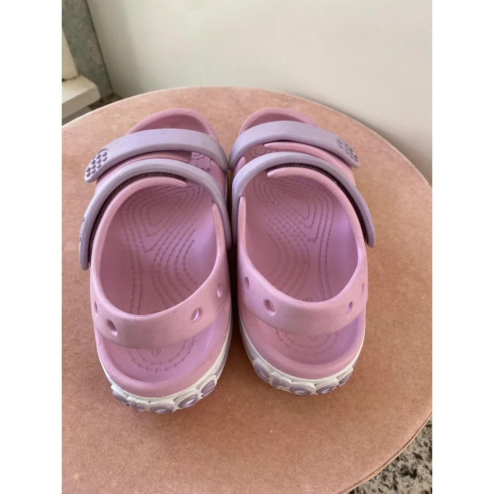 Crocs Bayaband Sandal Kids Size 11 Pink Lavender Excellent Strappy Water Shoe